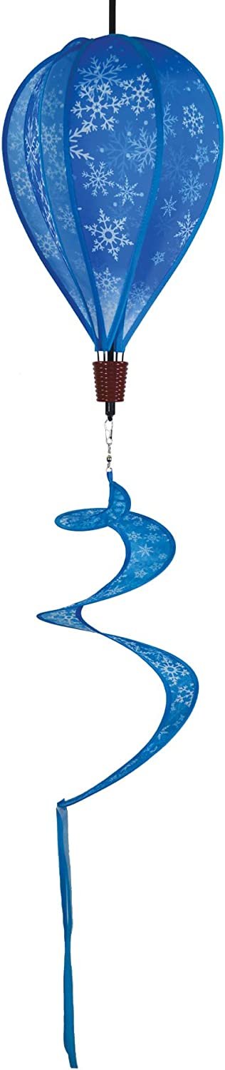 16" Hanging HOT AIR BALLOON Spinner w/Tail-Snowflakes by In the Breeze #0989