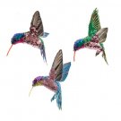 Kurt Adler Set of 3 Hanging Sequined Hummingbird Ornaments-#C0804