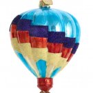 Kurt Adler 3.5" Noble Gems Blue Top Hot Air Balloon Glass Christmas Ornament