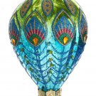 Kurt Adler Peacock Inspired Glass Hot Air Balloon Christmas Ornament Green/Blue