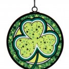 Kurt Adler St. Patrick's Stained Glass Shamrock Ornament-Flat-Style A-J7482