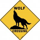WOLF SILHOUETTE Crossing Sign, 12" on sides, 16" on diagonal, Indoor/Out-Aluminum