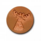 RYCRAFT 2" Round Cookie Stamp with Handle & Recipe Booklet--SCANDINAVIAN REINDEER