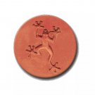 RYCRAFT 2" Round Cookie Stamp with Handle & Recipe Booklet--FROGGY