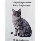 E&S Pets Silver Tabby Cat Kitchen Towel 18" by 26"--100% Cotton, Machine Washable