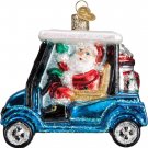 Santa in Golf Cart Blown Glass Christmas Ornament by Old World Christmas #40287