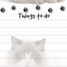 RAGDOLL Cat Die Cut List Pad/Note Pad with Magnetic Back