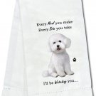 E&S Pets Bichon Frise Kitchen Towel 18" by 26"--100% Cotton, Machine Washable