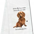 E&S Pets Red Dachshund Kitchen Towel 18" by 26"--100% Cotton, Machine Washable