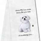 E&S Pets Maltese Kitchen Towel 18" by 26"--100% Cotton, Machine Washable