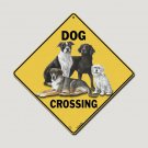 DOG CROSSING Sign, 12" by 12" on sides-16" on Diagonal-Indoor/Out-Aluminum
