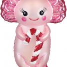 Axolotl & Candy Cane Blown Glass Christmas Ornament -Old World Christmas #12717