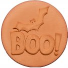RYCRAFT 2" Round Cookie Stamp with Handle & Recipe Booklet--BOO! with BAT