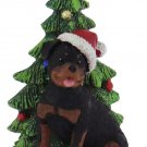 Kurt Adler Rottweiler with Tree on Base Ornament-