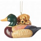Kurt Adler Yellow Labrador with Duck Decoy Christmas Ornament #D2995