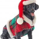Kurt Adler Black Labrador with Plaid Coat and Santa Hat Christmas Ornament