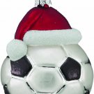 Kurt Adler Noble Gems™ Soccer Ball With Santa Hat Glass Ornament #NB0285