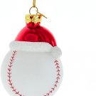 Kurt Adler Noble Gems™ Baseball with Santa Hat Glass Ornament #NB1836