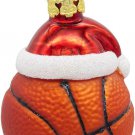 Kurt Adler Noble Gems™ Basketball With Santa Hat Glass Ornament #NB1855