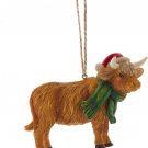 Kurt Adler Resin Highland Cow Ornament 4 Inches--#E1106