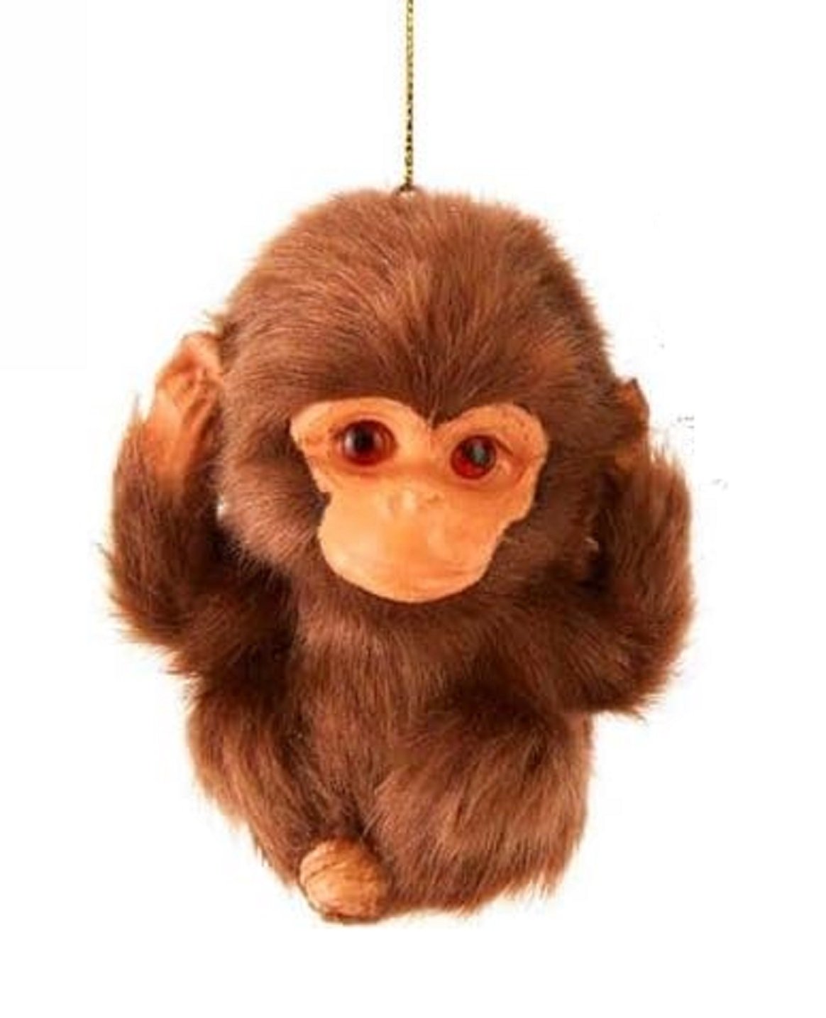 Furry Monkey Christmas Ornament by Kurt Adler 3 Inches High--#F2052