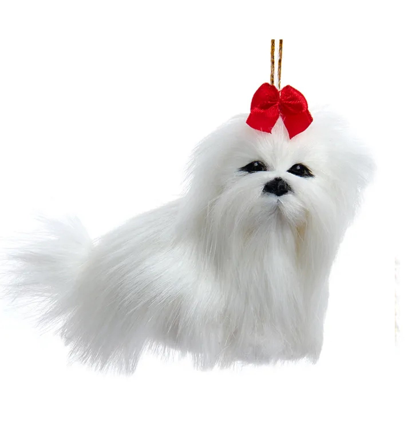 Furry Dogs Christmas Ornament by Kurt Adler #2242--3" by 4"--Maltese