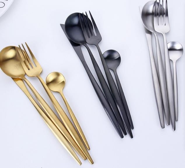 Gold Plated Flatware Set Stainless Steel Cutlery