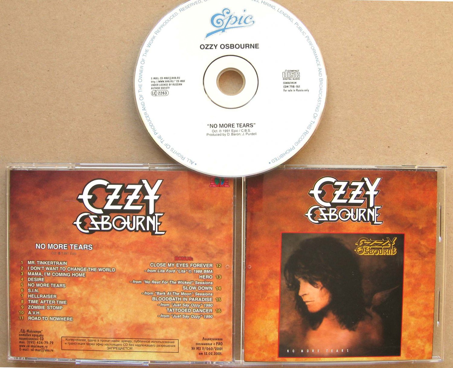 Ozzy osbourne no more tears перевод. Оззи Осборн 1991. Ozzy Osbourne no more tears 1991. Ozzy Osbourne CD. Ozzy CD maximum.