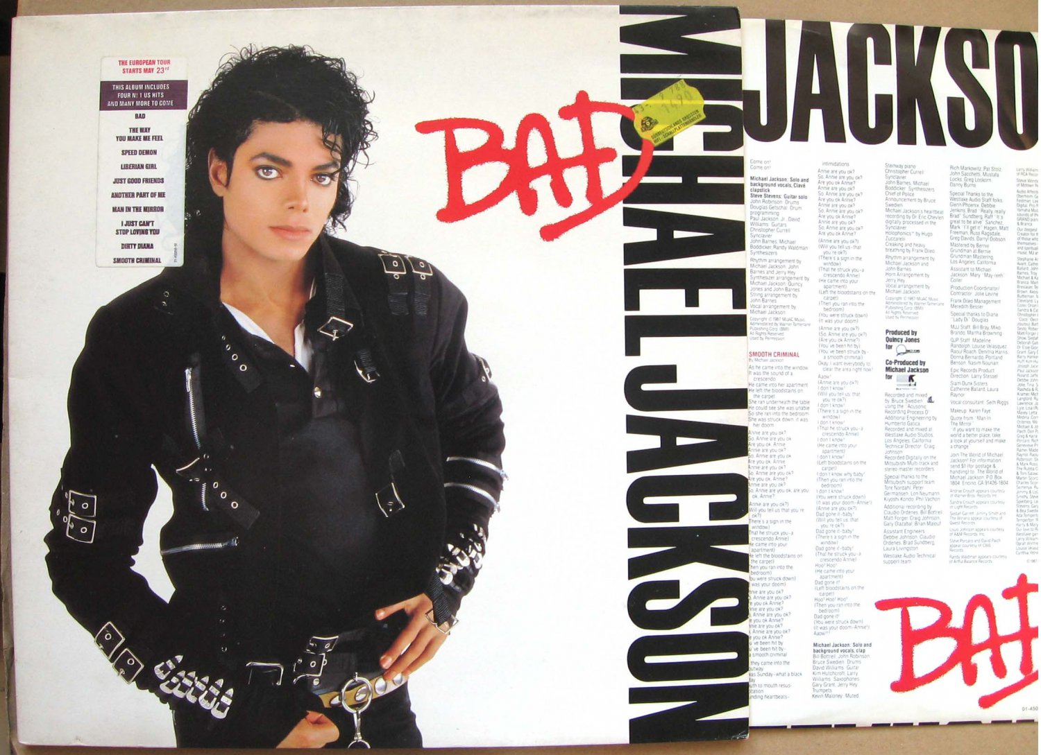 MICHAEL JACKSON Bad 1987 LP GF NMINT Holland
