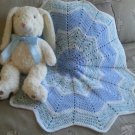 Crochet baby boy blue star shaped blanket
