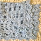 Crochet blue baby boy receiving blanket