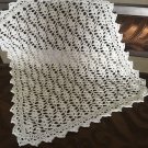 Handmade baptism christening white baby blanket.