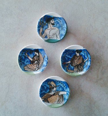 Ancient Greek Gods Ceramic Magnets, kitchen magnets, fridge magnets, magnets set, magnets for boards