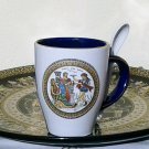 Ancient Greek Gods, Cobalt & White Ceramic Mug 24 Kt Gold, stoneware, cups, mugs, pottery