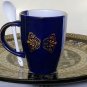 Ancient Greek Gods, Cobalt & White Ceramic Mug 24 Kt Gold, stoneware, cups, mugs, pottery