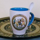 Ancient Greek Gods, Light Blue & White Ceramic Mug 24 Kt Gold, stoneware, cups, mugs, pottery Ancient Greek Gods, Light Blue & White Ceramic Mug 24 Kt Gold, stoneware, cups, mugs, pottery