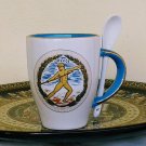 Ancient Greek Olympic Games, Light Blue & White Mug 24 Kt Gold, stoneware, cups, mugs, pottery Ancient Greek Olympic Games, Light Blue & White Mug 24 Kt Gold, stoneware, cups, mugs, pottery