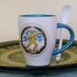 Ancient Greek Olympic Games, Light Blue & White Mug 24 Kt Gold, stoneware, cups, mugs, pottery