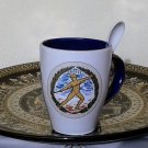 Ancient Greek Olympic Games,Cobalt & White Ceramic Mug 24 Kt Gold, stoneware, cups, mugs, pottery