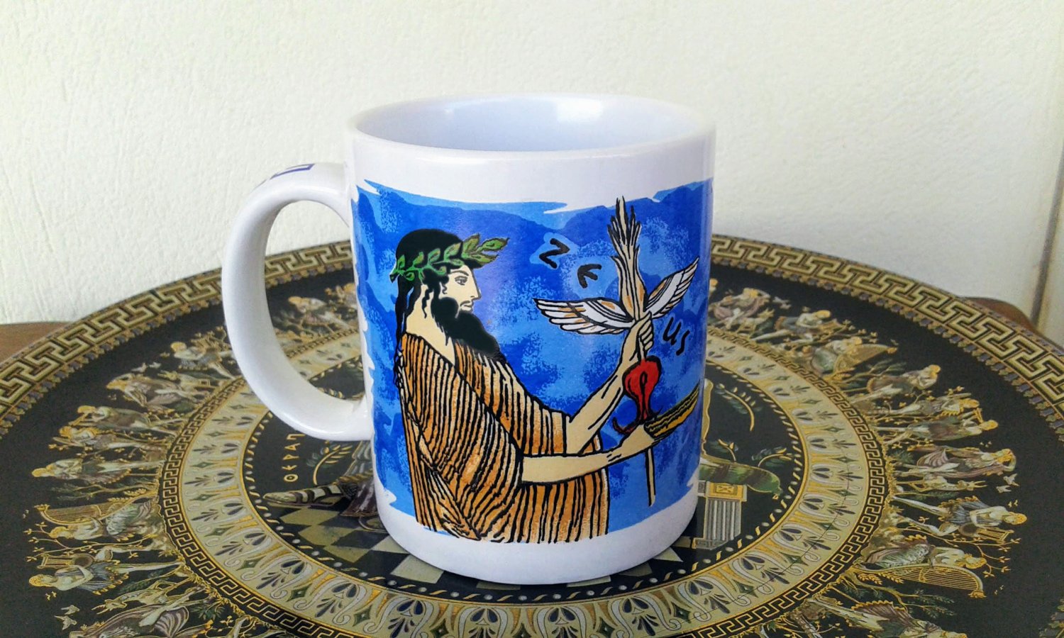 Zeus Ancient Greek God, White Ceramic Mug, stoneware, cups, mugs, pottery