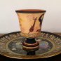 Pythagoras cup, Fair cup, Museum Copy, engraved in hand, depicts God Poseidon, stoneware, pottery