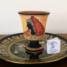 Pythagoras cup, Fair cup, Museum Copy, engraved in hand, Goddess Hestia, stoneware, pottery