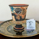 Pythagoras cup, Fair cup, Museum Copy, engraved in hand, depicts Hercules, stoneware, pottery