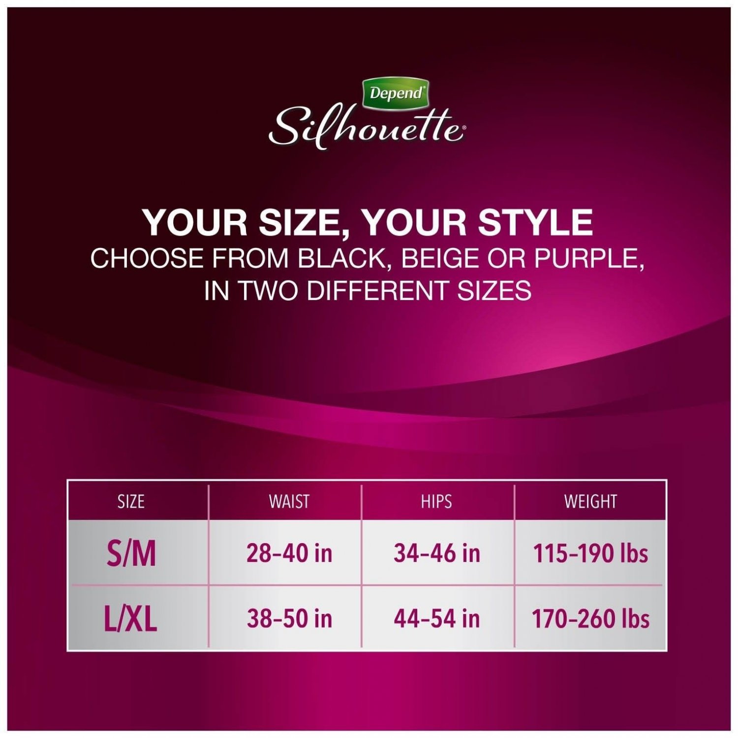 Depend Silhouette Incontinence Underwear for Women Maximum Absorbency L/XL Beige