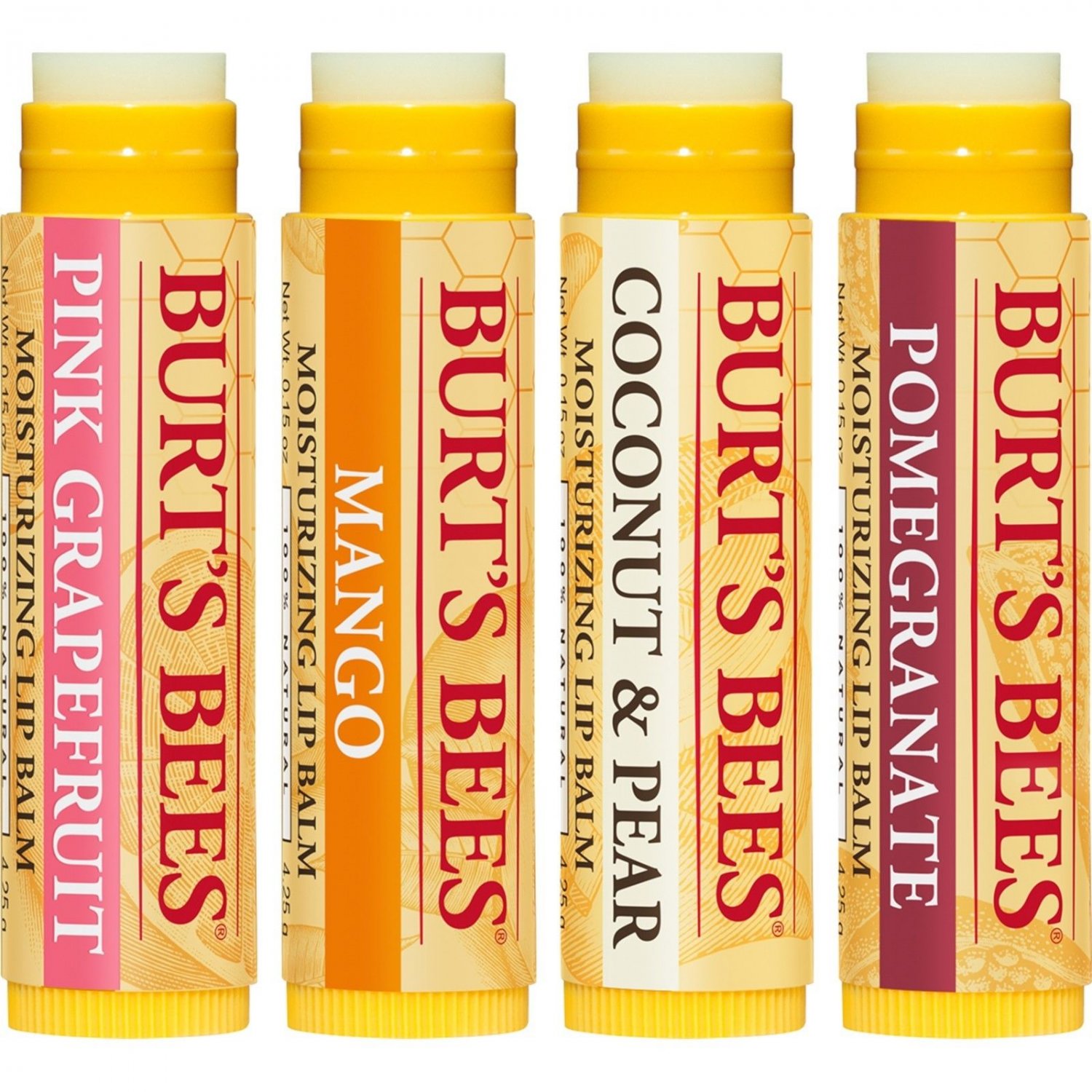 Burt's Bees 100% Natural Moisturizing Lip Balm, Superfruit, 4 Tubes In ...