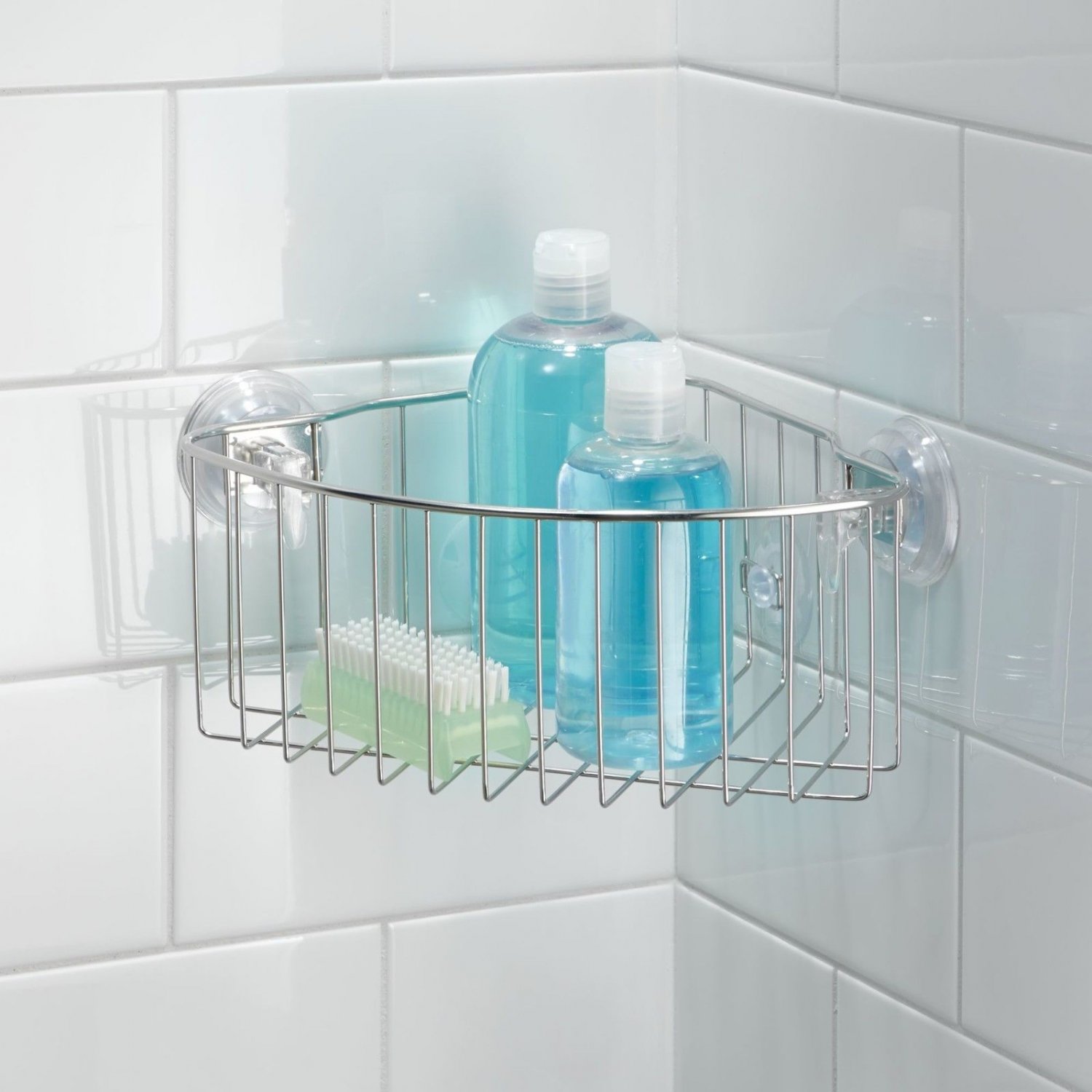 Interdesign Reo Powerlock Suction Corner Shower Basket Bath Caddy 0284