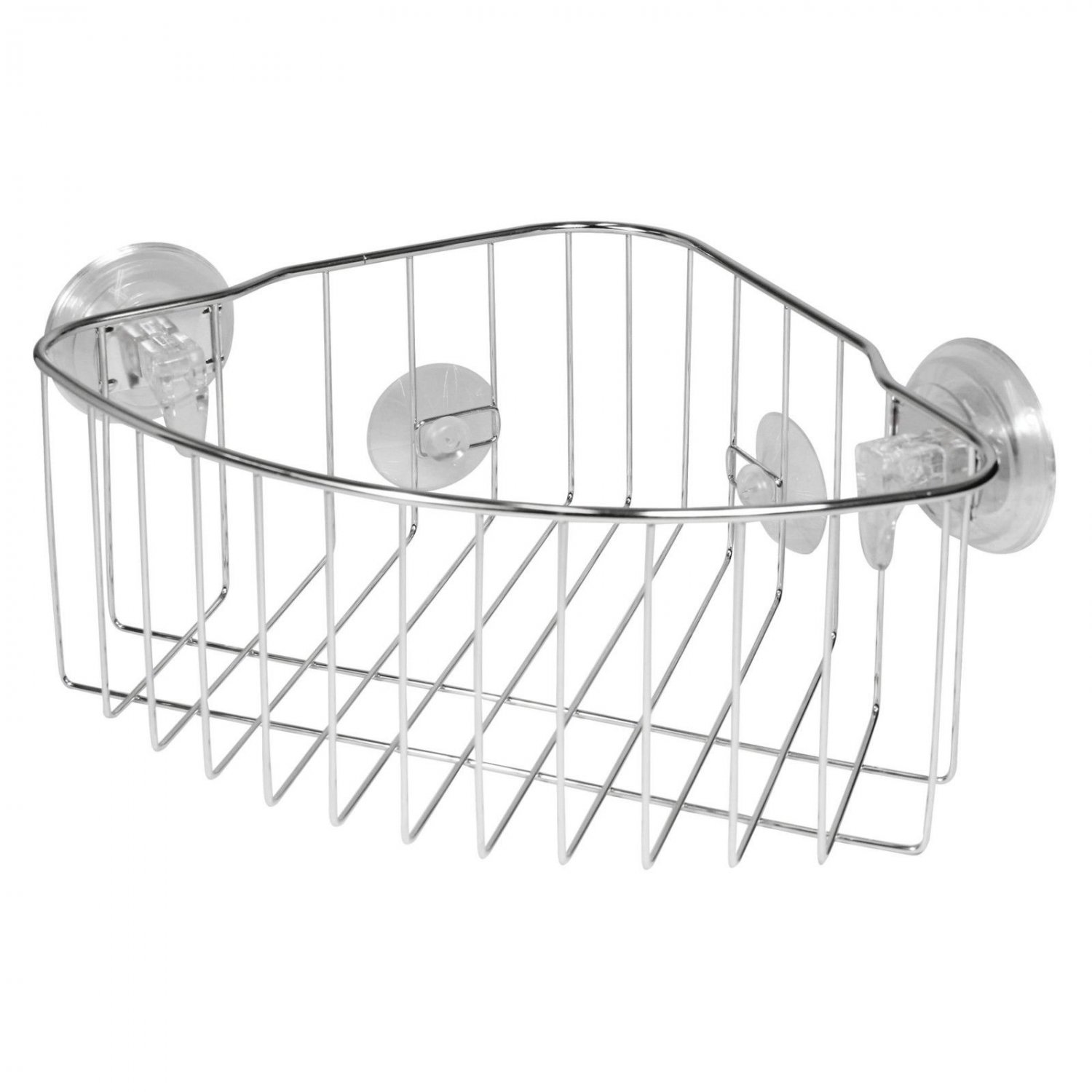 InterDesign Reo Powerlock Suction Corner Shower Basket Bath Caddy