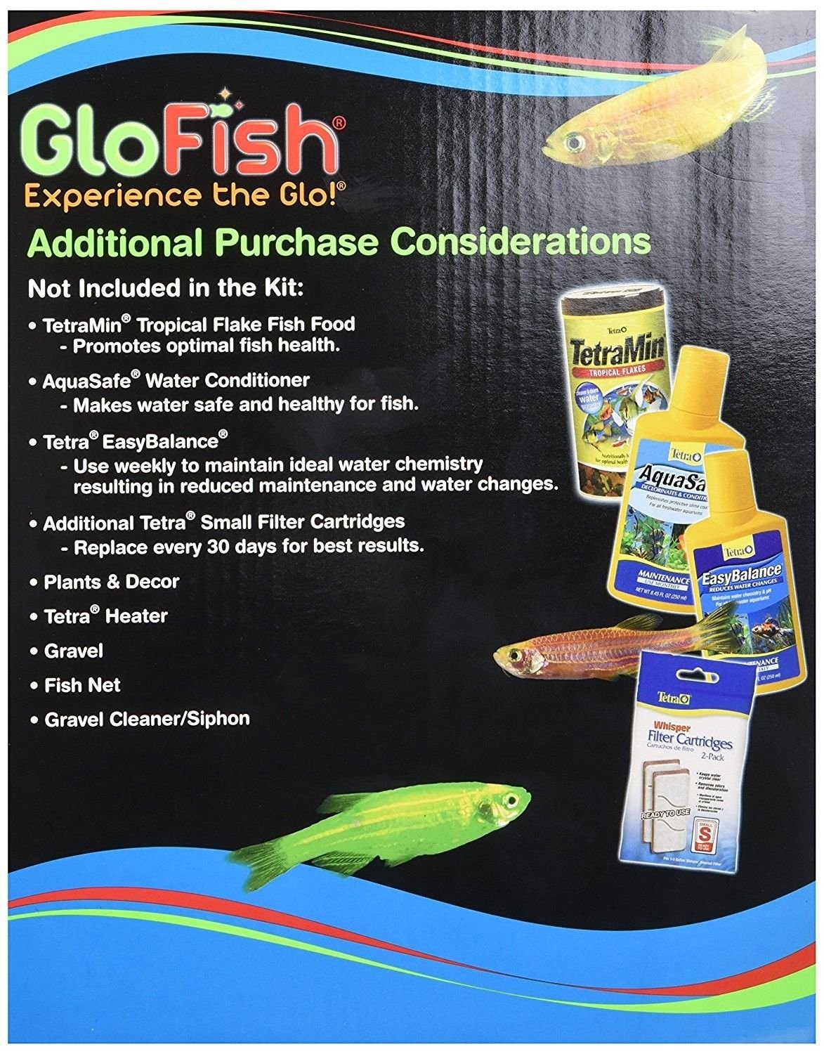 GloFish Aquarium Kit w/ Hood, LED Lights, Whisper Filter, 3Gallon