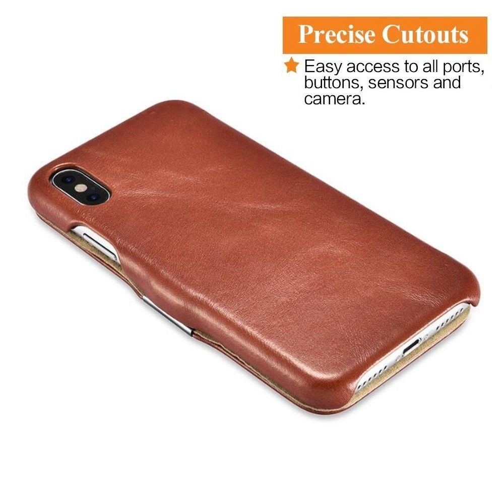 Iphone X Leather Caseruihui Genuine Vintage Leather Side Open Case In Slim Thin 2937