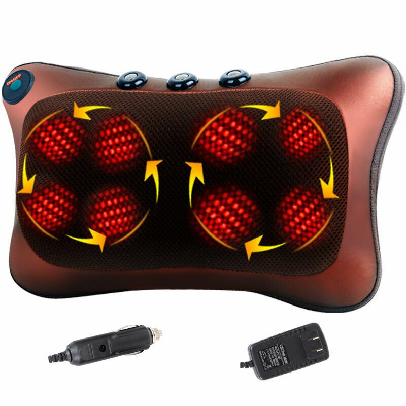 Neck Massager Car Home Cervical Shiatsu Massage Neck Back Waist Body Electric